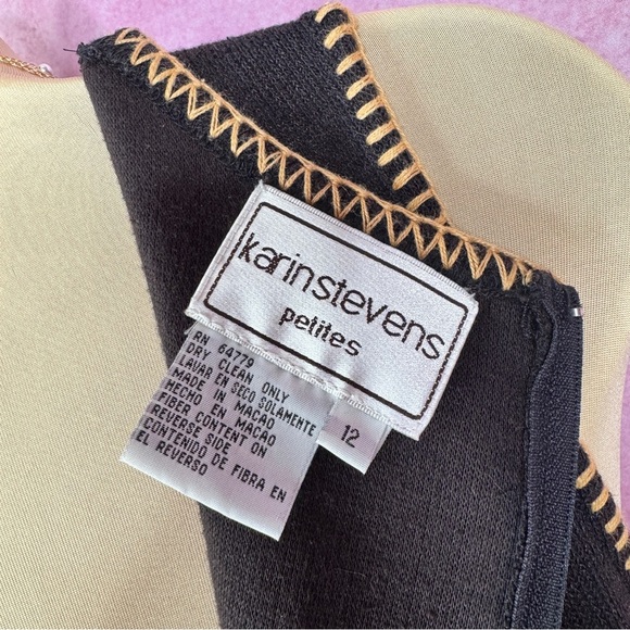 203. Karin Stevens Petites Maxi Dress w/ Cropped Jacket Black Multicolor Sz 12 - Picture 2 of 8